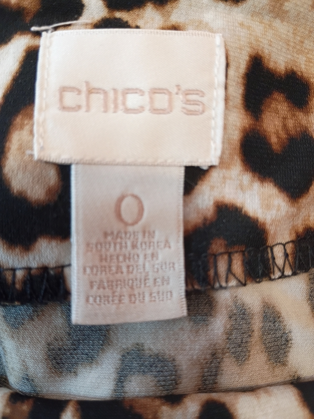 Chico's Leopard Print 3/4-Sleeve Tunic - Brown/Cream/Black - Picture 6 of 6